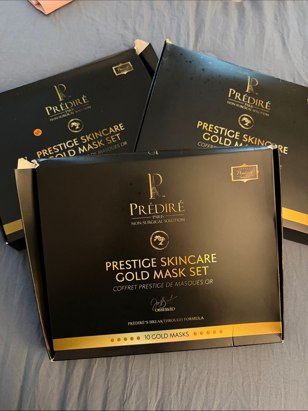 PREDIRE PRESTIGE SKIN CARE GOLD MASK SETS - 3 BOXES total of 30 masks